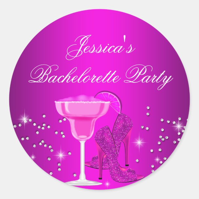 Sparkle Cocktail & Heelses Bachelorette Sticker (Vorderseite)