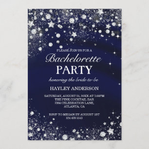 Sparkle Diamond Blue Junggeselinnen-Abschied Einla Einladung