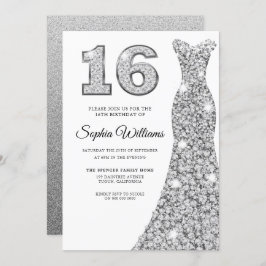 Sparkle Diamond Dress 16. Geburtstag Sweet 16 Einladung