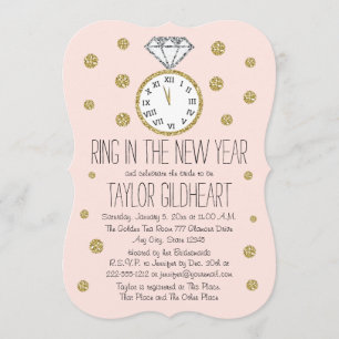 Sparkle Diamond Ring Neujahr Silvester Brautparty Einladung