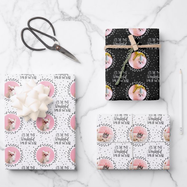 Sparkle Die Tiny Chi | Benutzerdefiniertes 2-Foto- Geschenkpapier Set (Vorderseite)