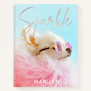 Sparkle Die Tiny Chi   Hund Lover Personalisiert G Notizbuch
