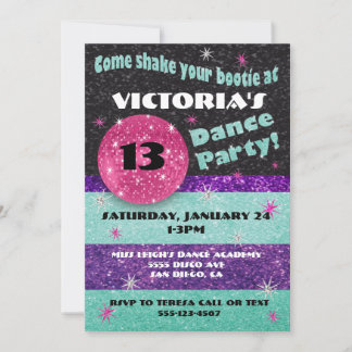 Sparkle Disco Tanz Party Einladungen