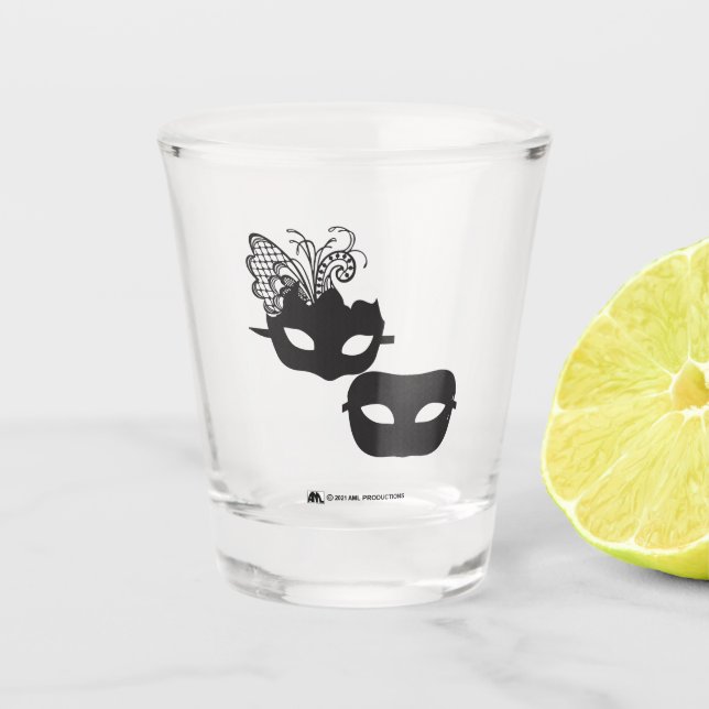 SPARKLE ein Paar Maskerade Masken Schnapsglas (Vorderseite)