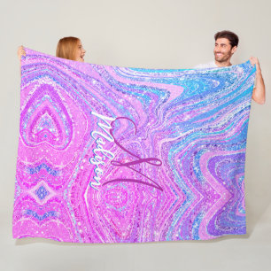 Sparkle Einicorn-Regenbogen, gürtelige Marmorkunst Fleecedecke