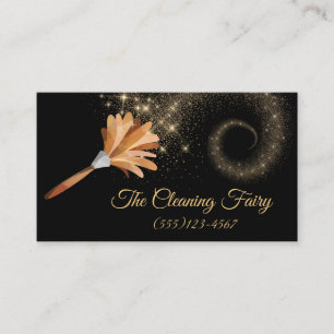 Sparkle Fairy Feather Duster Reinigungsdienste Visitenkarte