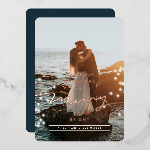 Sparkle Frohe und helle Weihnachts Foto Foil Card Folien Feiertagskarte