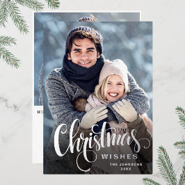 Sparkle Frohe Weihnachten 2 FOTO Gruß Silber Folien Feiertagskarte