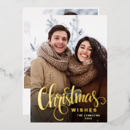 Sparkle Frohe Weihnachten 4 FOTO Gruß Gold Folien Feiertagskarte