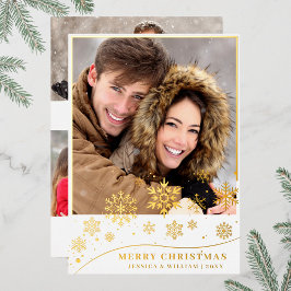 Sparkle Frohe Weihnachten 4 FOTO Gruß Gold Folien Feiertagskarte