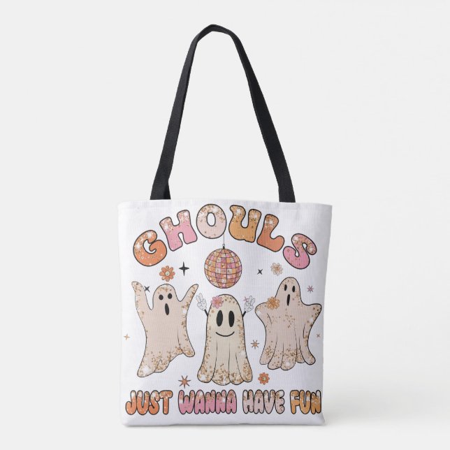 Sparkle Funny Ghouls Halloween Tote Bag (Rückseite)