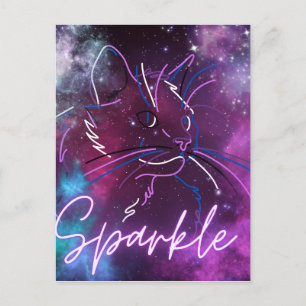 "Sparkle" Galaxy Cat Card Postkarte