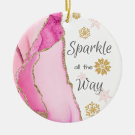 Sparkle ganz Way Geode Pink Gold Glitzer Keramik Ornament