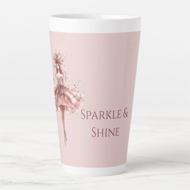 Sparkle Girl in Rosa Gold Dress Milchtasse (Vorderseite)