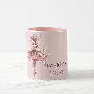 Sparkle Girl in Rosa Gold Dress Tasse