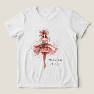 Sparkle Girl in Rosa Gold Dress Tri-Blend Shirt