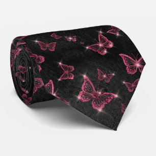 Sparkle Glam Burgundy Butterflies Krawatte
