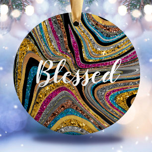 Sparkle Glam glänzende, geistliche Marmorkunst Keramik Ornament
