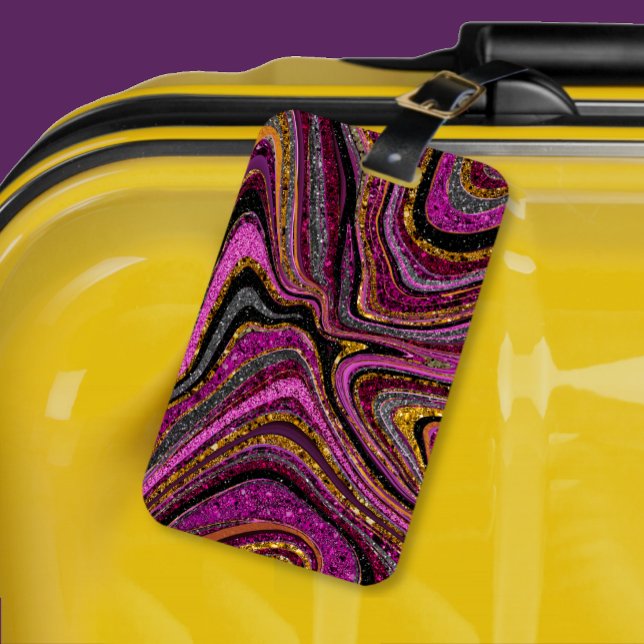 Sparkle Glam Glitzer Girl Marmor Art Rosa Gepäckanhänger (Von Creator hochgeladen)