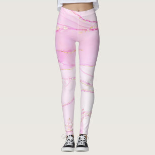 Sparkle Glam Glitzer Girl Marmor Kunst rosa Leggin Leggings