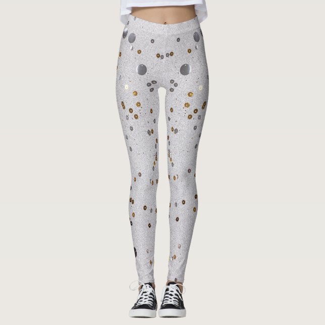 Sparkle Glam Glitzer, gürtelgrau Leggings (Vorderseite)