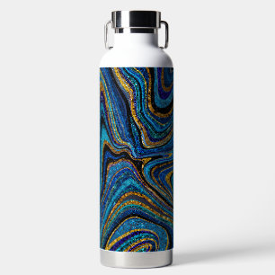 Sparkle Glam Glitzer mädchenhafte Marmorkunst blau Trinkflasche