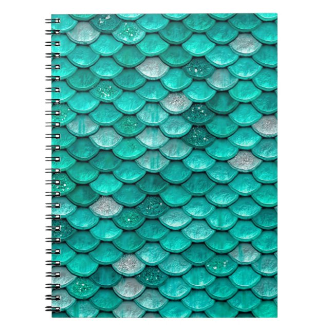 Sparkle Glitzer Green Aqua Mermaid Scales Notizblock (Vorderseite)