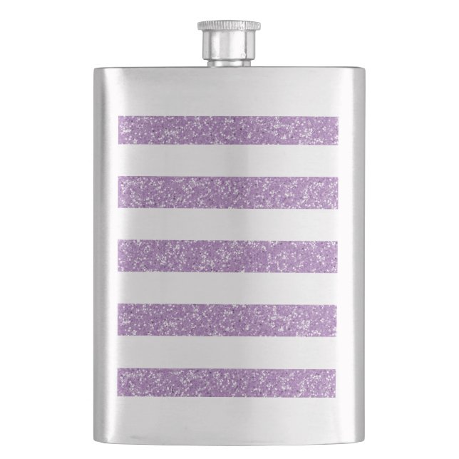 Sparkle Glitzer Look Stripes Classic Flask Flachmann (Vorderseite)