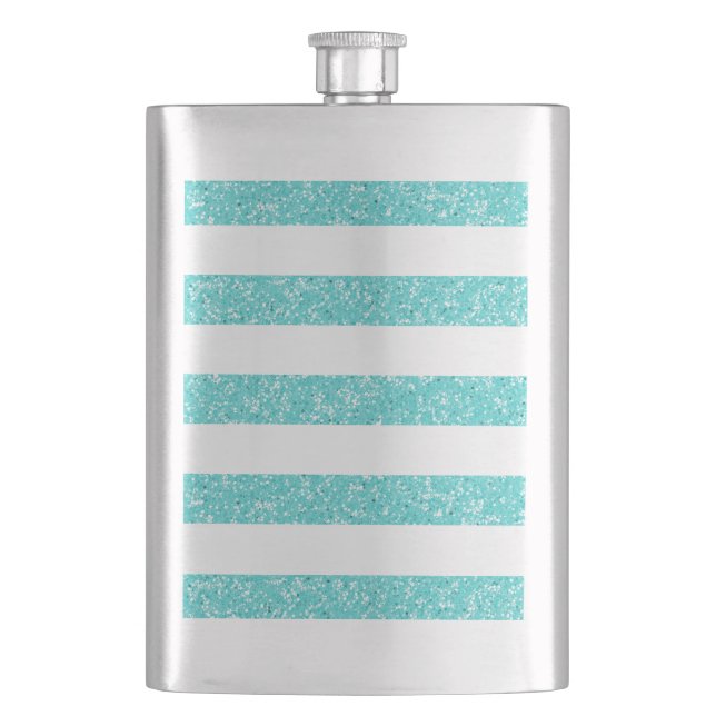 Sparkle Glitzer Look Stripes Classic Flask Flachmann (Vorderseite)