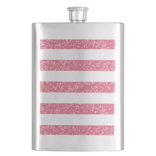 Sparkle Glitzer Look Stripes Classic Flask Flachmann (Vorderseite)