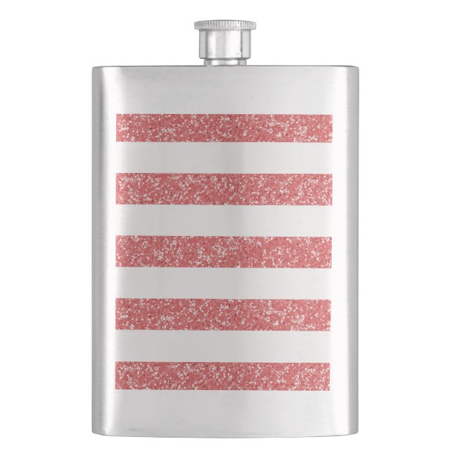 Sparkle Glitzer Look Stripes Classic Flask Flachmann (Vorderseite)