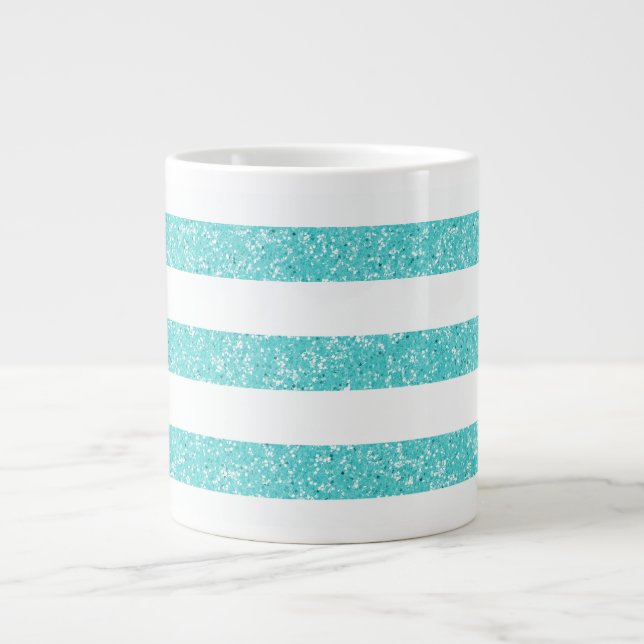 Sparkle Glitzer Look Stripes Jumbo-Tasse (Vorderseite)