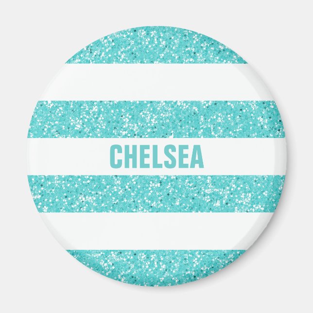 Sparkle Glitzer Look Stripes Magnet (Vorne)