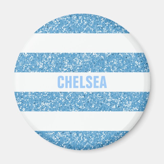 Sparkle Glitzer Look Stripes Magnet (Vorne)