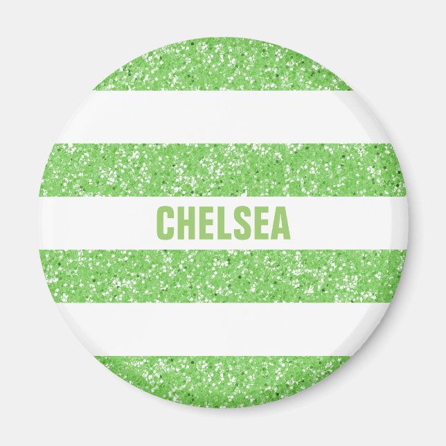 Sparkle Glitzer Look Stripes Magnet (Vorne)