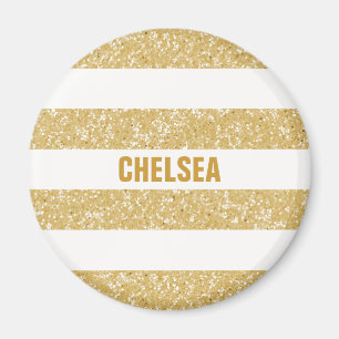 Sparkle Glitzer Look Stripes Magnet