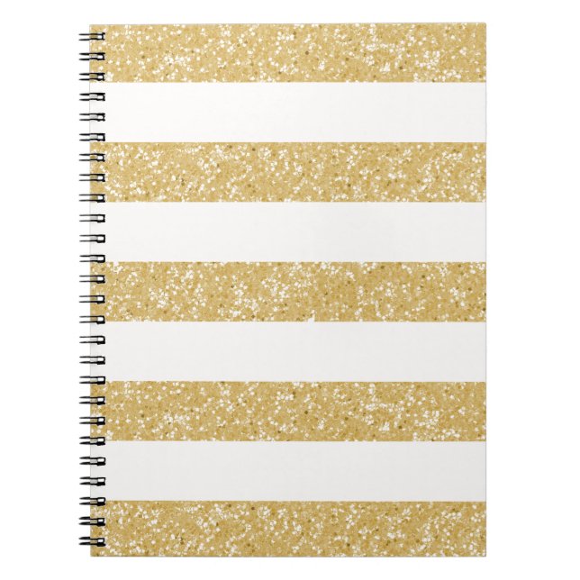 Sparkle Glitzer Look Stripes Notebook Notizblock (Vorderseite)