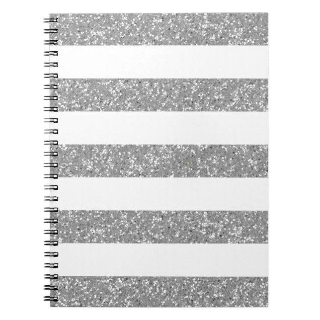 Sparkle Glitzer Look Stripes Notebook Notizblock (Vorderseite)