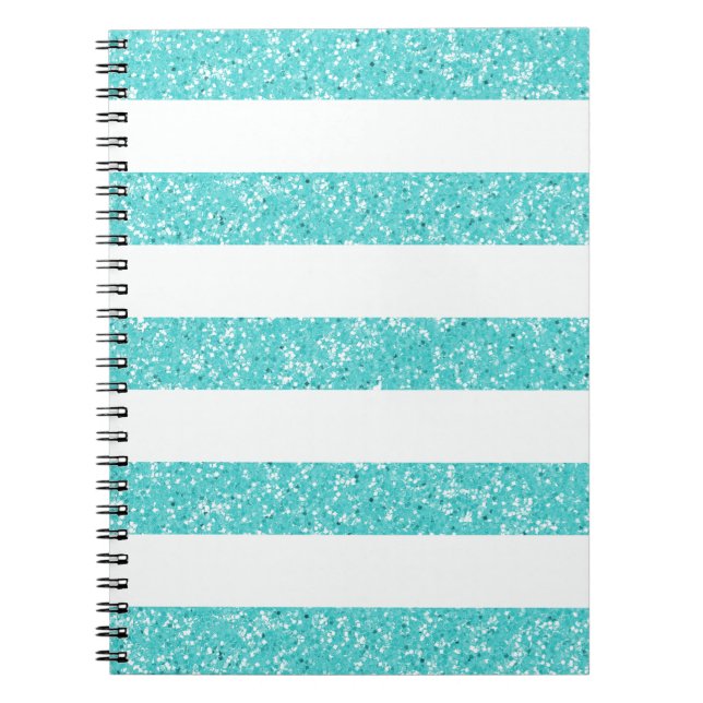 Sparkle Glitzer Look Stripes Notebook Notizblock (Vorderseite)
