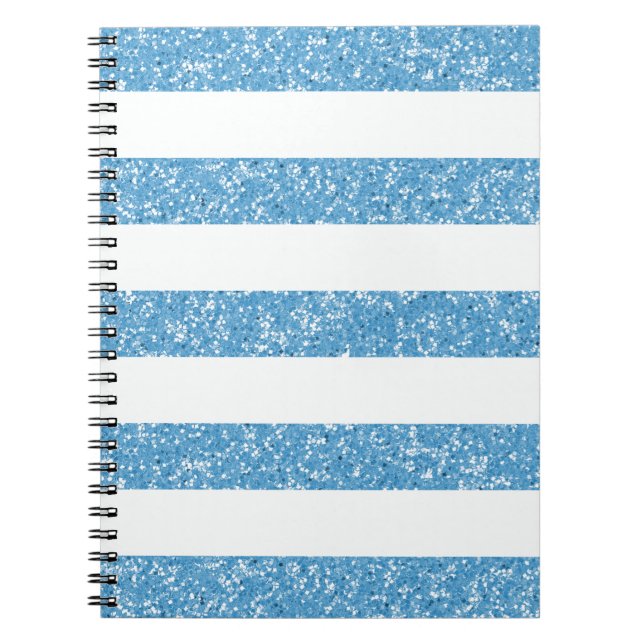 Sparkle Glitzer Look Stripes Notebook Notizblock (Vorderseite)
