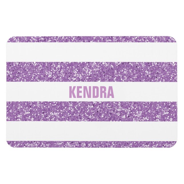 Sparkle Glitzer Look Stripes Premium Magnet (Horizontal)