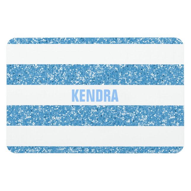 Sparkle Glitzer Look Stripes Premium Magnet (Horizontal)
