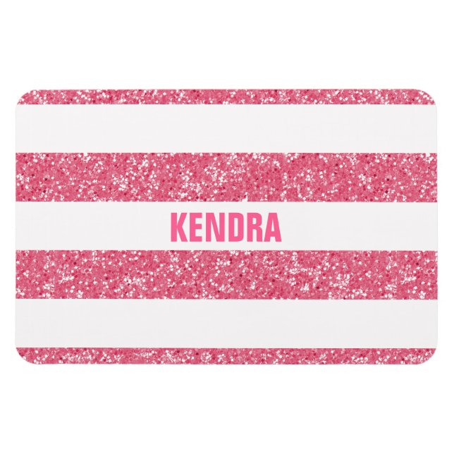 Sparkle Glitzer Look Stripes Premium Magnet (Horizontal)