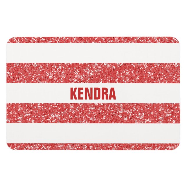 Sparkle Glitzer Look Stripes Premium Magnet (Horizontal)