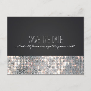 Sparkle Glitzer Sequins Glamour Black Postcard Ankündigungspostkarte