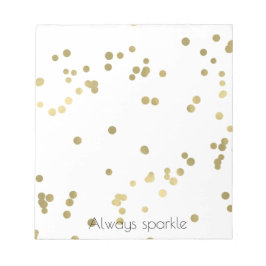 Sparkle Gold Confetti Wedding Notizblock