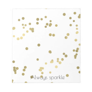 Sparkle Gold Confetti Wedding Notizblock