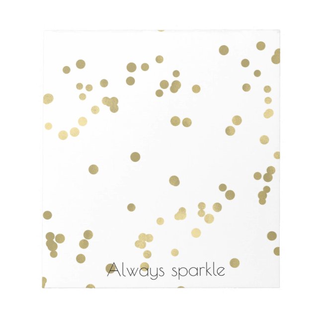 Sparkle Gold Confetti Wedding Notizblock (Vorderseite)