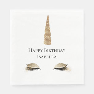 Sparkle Gold Glam Unicorn Serviette