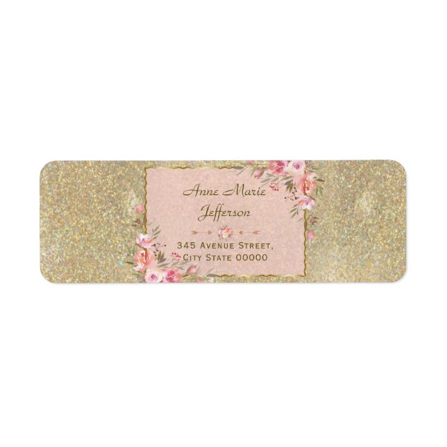 Sparkle Gold Glitzer Blush Bloral Wedding (Vorne)